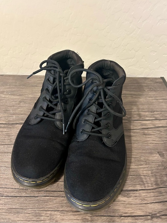Dr. Martens Bonny Boot Black Lace-Up Nylon & Leather Ankle Boots